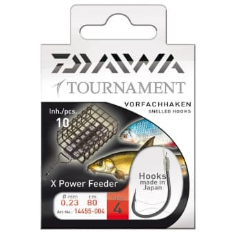 Daiwa Tournament X-Power Feederhaken Vorfachhaken 80cm 10Stk. 
