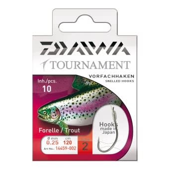 Daiwa Tournament Snelled Trout Hooks 60cm 10pcs. Size 6