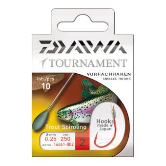 Daiwa Tournament Snelled Sbirolino Hooks 250cm 10pcs. Size 10