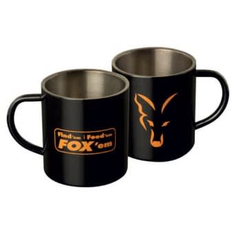 Fox Cookware Camping Tasse Edelstahl Schwarz Mug XL 400ml 