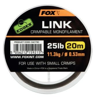 Fox Edges Link Quetschbare Vorfachschnur Monofile 20m 0,53mm 11,3kg