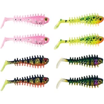 Fox Rage Micro Spikey Fry Gummifische UV Mixed Color Pack 4cm 8Stk. 