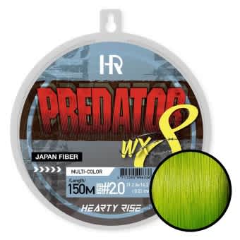 Hearty Rise Predator WX8 Fishing Line Braided 150m Light Green | 0,22mm 18,2kg