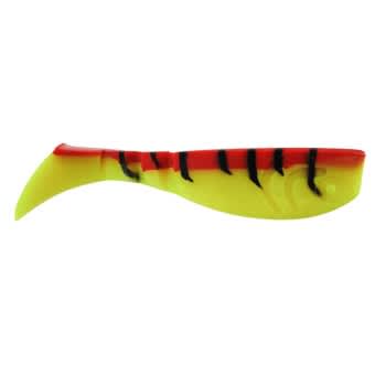 Jenzi Gummifisch Action Tail Shad Yellow Red Tiger 