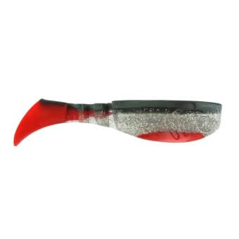 Jenzi Soft Bait Fire Action Tail Shad Silver Black Red 