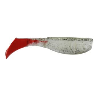 Jenzi Soft Bait Fire Action Tail Shad White Silver Red 