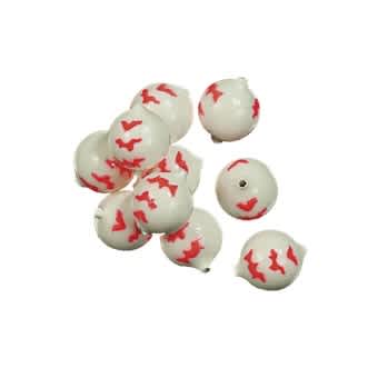 Jenzi Corky buoyancy beads for sea rigs White Red | 6mm