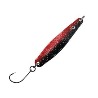 Jenzi Dega Lars Hansen Jumper Sea Trout Spoon with single hook 8cm 25g Red Black UV