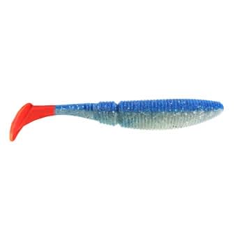 Jenzi Gummifisch Fire Tail Shad Blau Weiß Rot  10cm 1 Stück