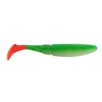 Jenzi Gummifisch Fire Tail Shad Grün Weiß Rot 