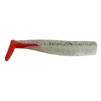 Jenzi Gummifisch Hammer Tail Shad weiß silber rot 15cm