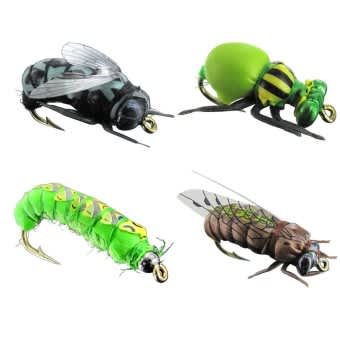 Jenzi Imitation insects L 4pcs. Fly Beetle Caterpillar Hornet 