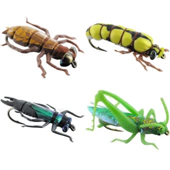 Jenzi Imitation insects XL 4pcs. Beetle Moth Earwig Grasshopper 