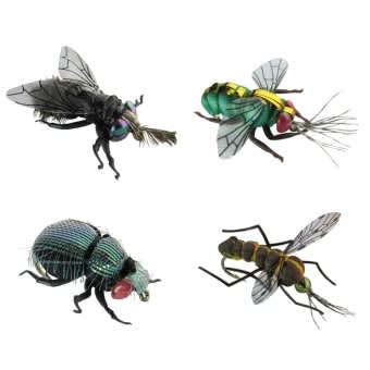 Jenzi Imitation insects XL 4pcs. Fly Blowfly Bug Gnat 