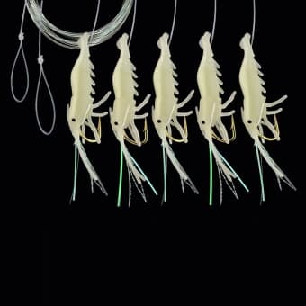 Jenzi Makrelen-Vorfach mit Shrimps und 5 Armen 150cm Selbstleuchtend