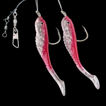 Jenzi Sea Leader with soft lures and 2 arms Pink Glitter