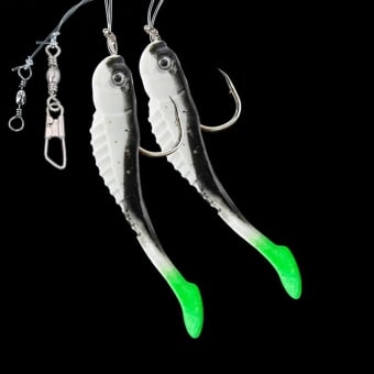 Jenzi Sea Leader with soft lures and 2 arms White Green