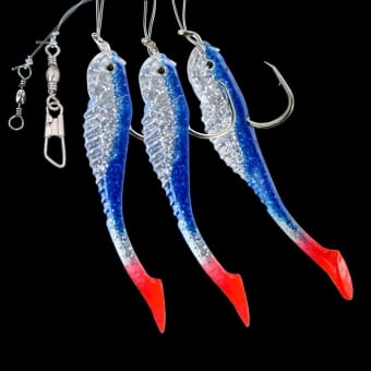 Jenzi Norway Paternoster with soft lures and 3 arms Blue Glitter
