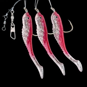 Jenzi Norway Paternoster with soft lures and 3 arms Pink Glitter