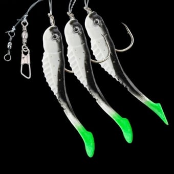 Jenzi Norway Paternoster with soft lures and 3 arms White Green