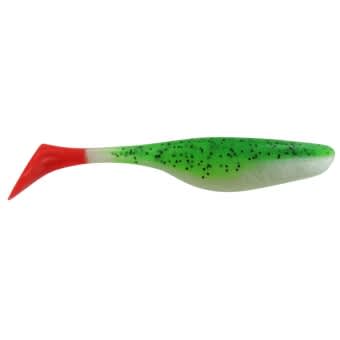 Jenzi River Shad USA-Bass Gummiköder grün perlmutt rot 12cm 5 Stück