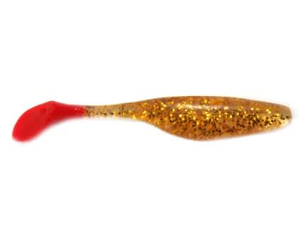 Jenzi River Shad USA-Bass Gummiköder glitter gold rot  