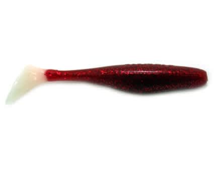 Jenzi River Shad USA-Bass Gummiköder glitter rot weiss  9cm 1 Stück