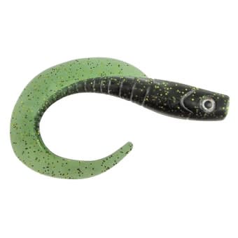 Jenzi Gummifisch Snake Tail Twister Black Green Glitter  