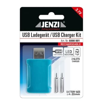 Jenzi USB-Ladegerät inkl 2 Stabbatterien 