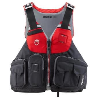 NRS Angler's Buoyancy Aid Chinook OS Fishing PFD black red 