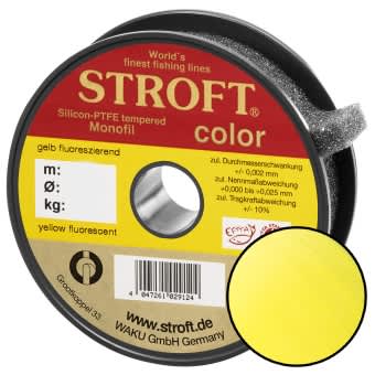 STROFT Color Monofile Angelschnur Gelb Fluo 0,16mm 2,5kg | 100m