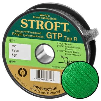 Schnur STROFT GTP Typ R Geflochtene 100m grün R8-0,350mm-23kg