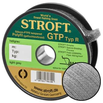 STROFT GTP Typ R Geflochtene Angelschnur 125m hellgrau R03-0,080mm-2,5kg