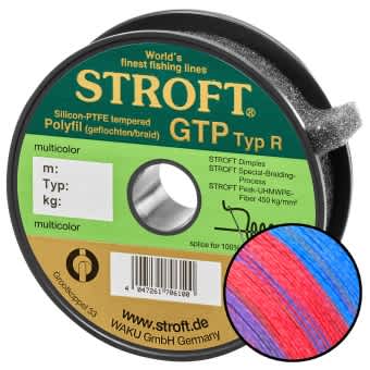 STROFT GTP Typ R Geflochtene Angelschnur 125m multicolor R4-0,220mm-9kg