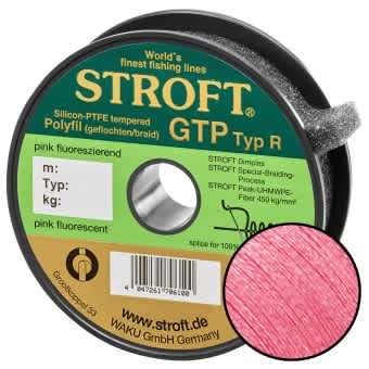 STROFT GTP Type R Braided Fishing Line 125m pink fluorescent R5-0,250mm-11kg
