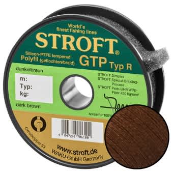 Schnur STROFT GTP Typ R Geflochtene 100m dunkelbraun R2-0,180mm-5,5kg