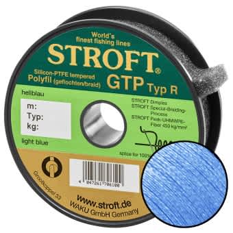 STROFT GTP Typ R Geflochtene Angelschnur 125m hellblau R3-0,200mm-7kg