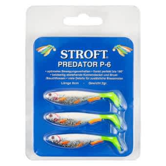 Stroft Predator P-6 soft bait 6cm 3pcs Silver Fire Fin