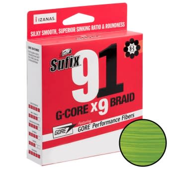 Sufix 91 G-Core Geflochtene Angelschnur 150m Neon Chart | 8,1kg 0,165mm