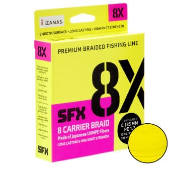 Sufix SFX 8X Carrier Braided Fishing Line 135m Yellow | 20kg 0,235mm