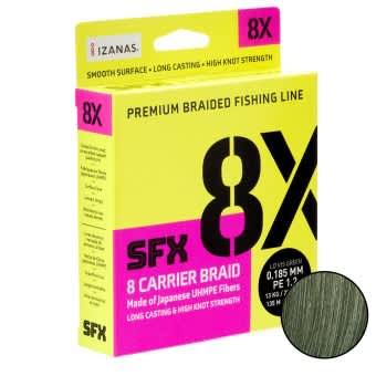 Sufix SFX 8X Carrier Braided Fishing Line 135m Lo-Vis Green | 7,3kg 0,128mm