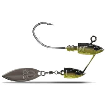 VMC Twin Jig Head with Spinner Blade Green | 7g #1/0