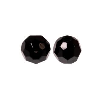 Zeck Faceted Glass Beads Black 6mm