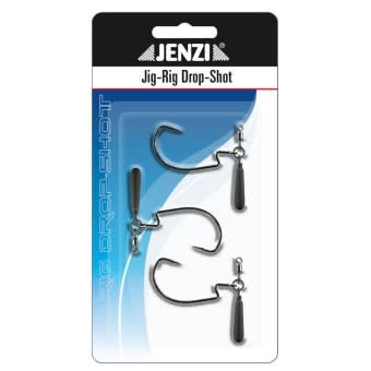 Jenzi Jig Rig Drop Shot Hooks with Pendulum Lead round 3pcs 