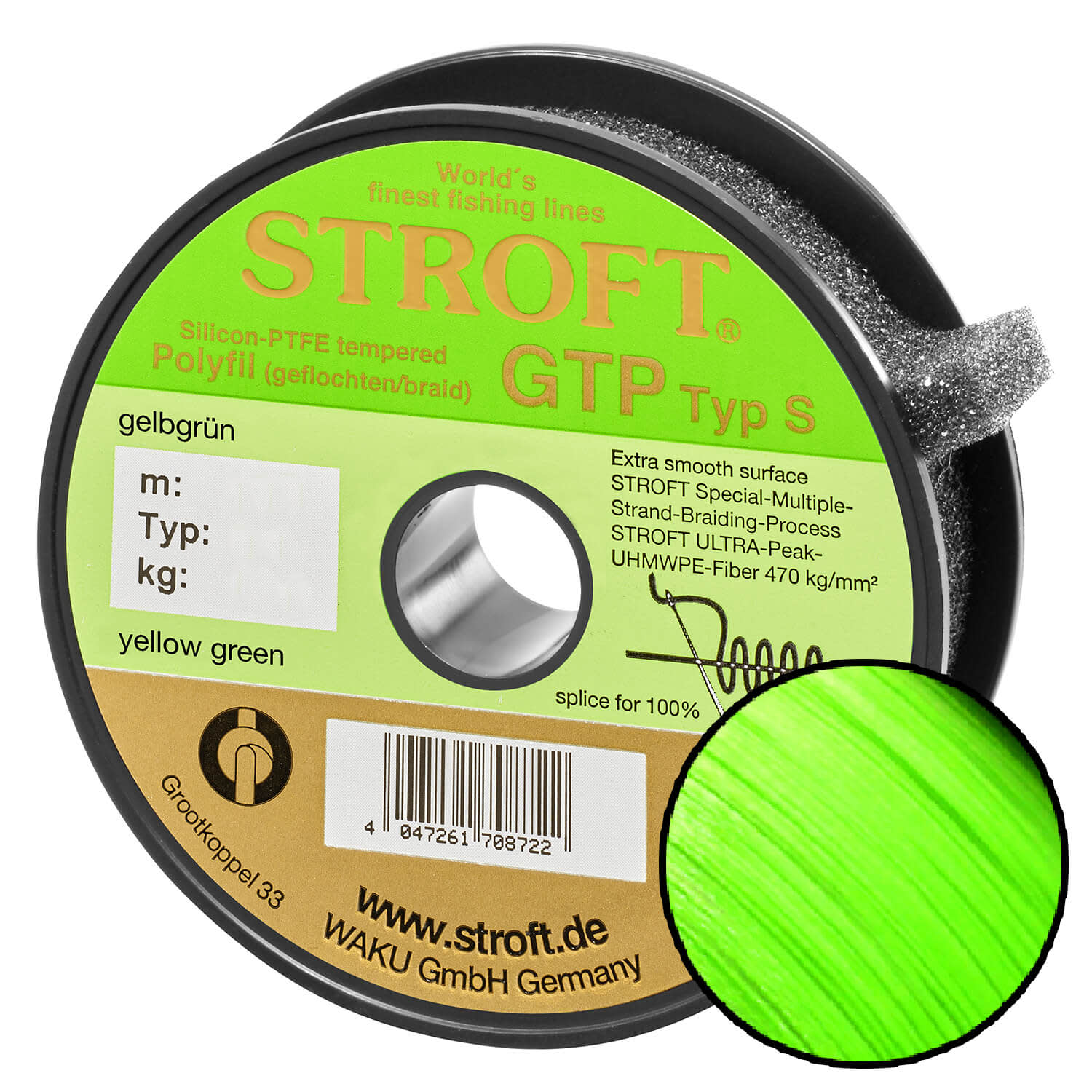 STROFT GTP Cord Type E Woven Olive Green 500m Fishing Line Fishing Tendon Leash 