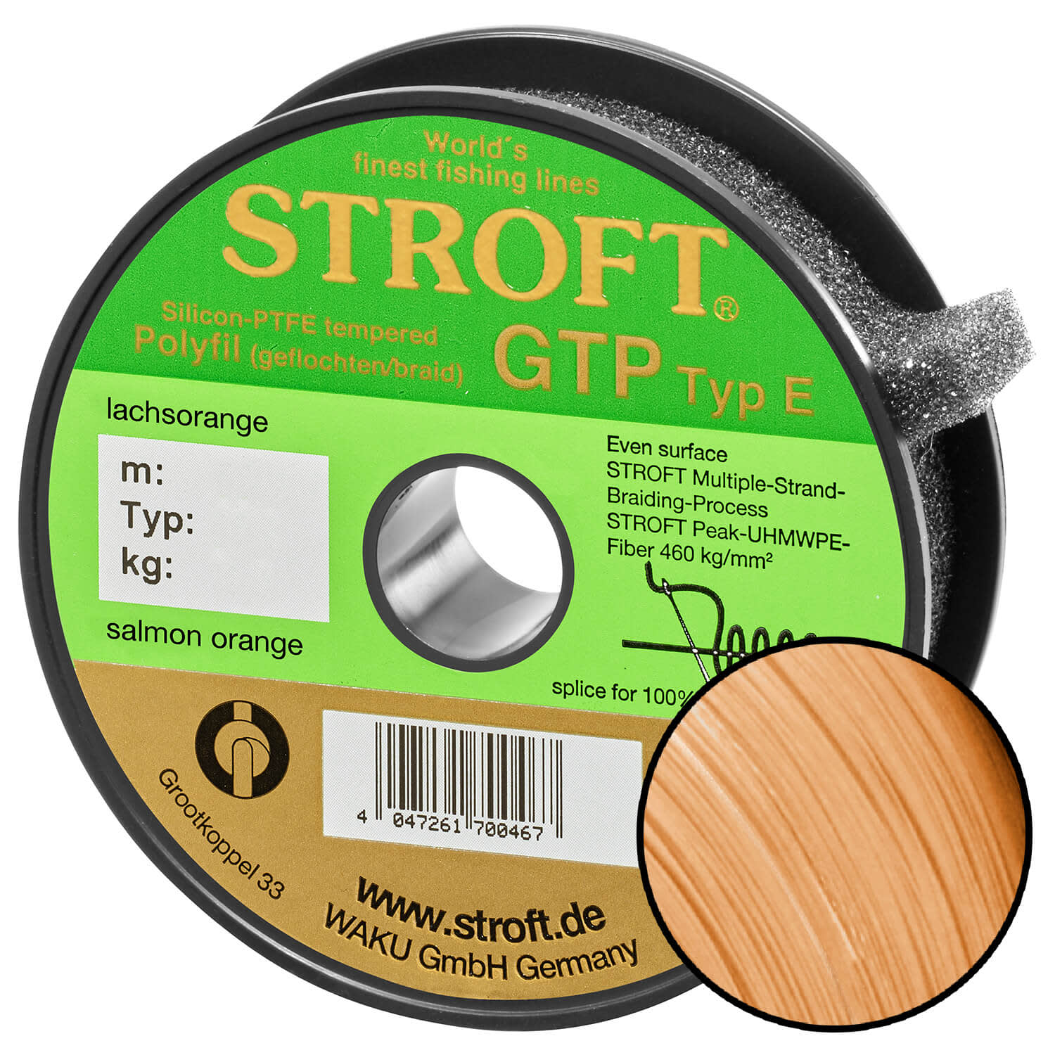 Stroft Line GTP Typ E braided salmon orange 150m Typ E5 12,00kg buy by  Koeder Laden