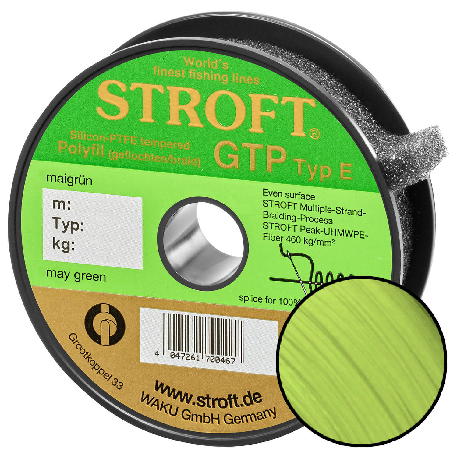 STROFT GTP E 250 m Maigrün may green Geflochtene Angelschnur von E06 bis E8 