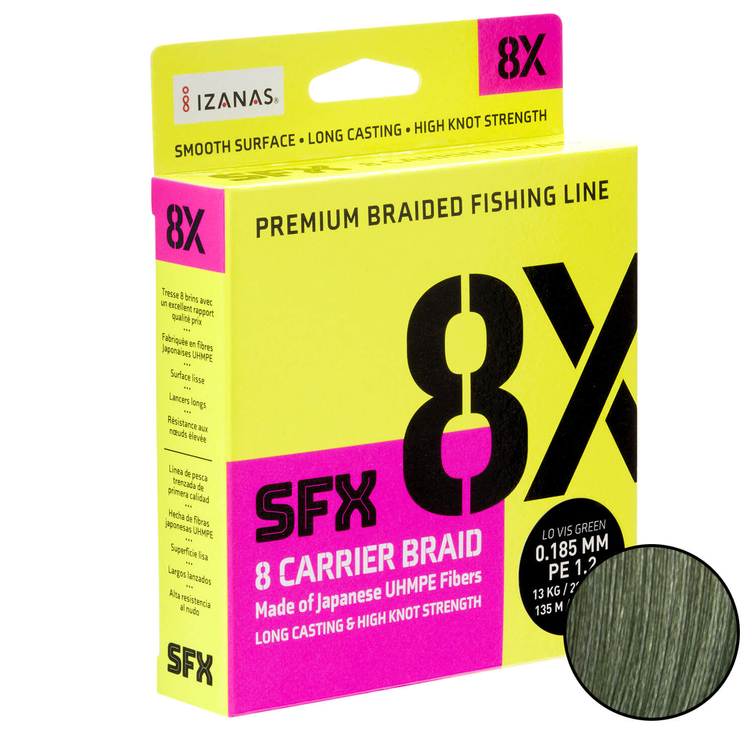 Sufix SFX 8X Carrier Braided Fishing Line 135m Lo-Vis Green