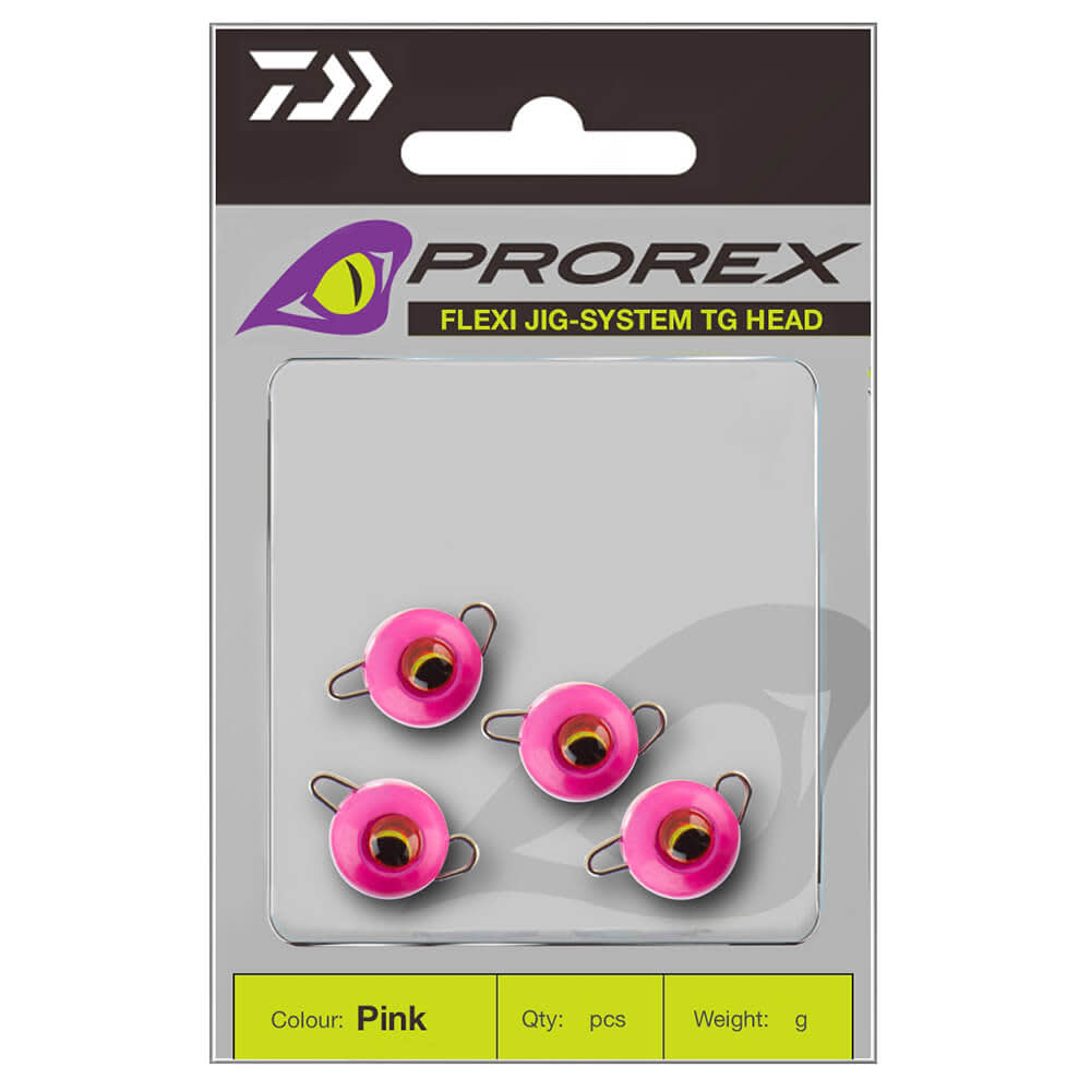 Details about   Daiwa Prorex Flex Jig System Tungsten Jigheads Fluorescent Pink Perch Predator